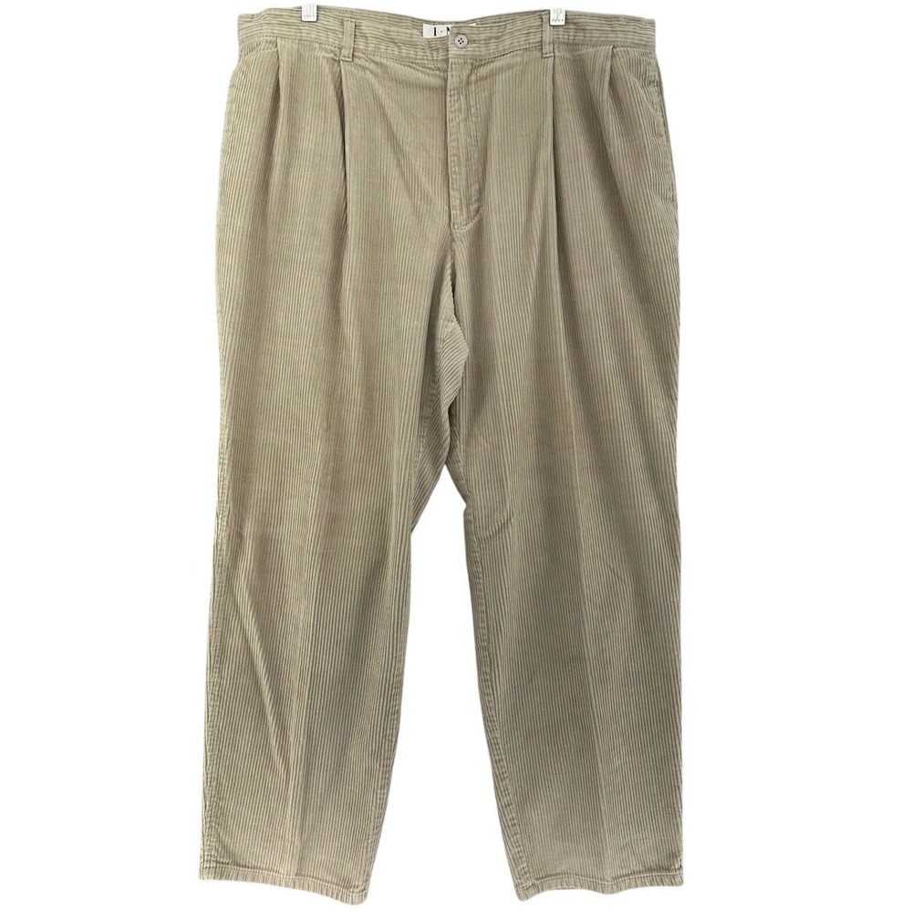 VTG INC International Concepts Tan Corduroy Pleated Relaxed Pants‎ 40x32 (39x30)